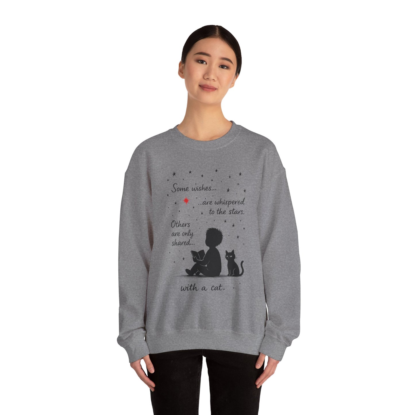 Cozy Cat-Inspired Crewneck Sweatshirt - Literary Lover Gift, Womens Layer, Cat Enthusiast Apparel, Thoughtful Gift for Cozy Nights