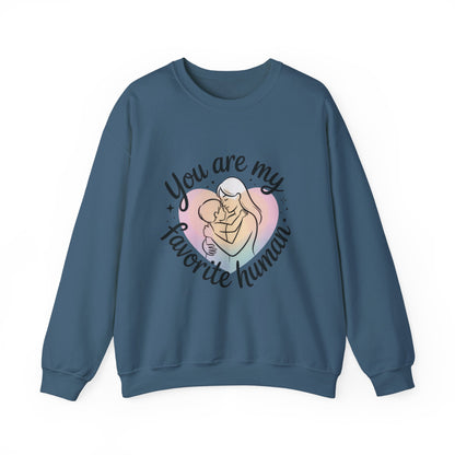 You Are My Favorite Human Mom Sweatshirt, Cute Pastel Heavy Blend Crewneck for Mothers Day, Cozy Gift for Moms, Mothers Day Gift