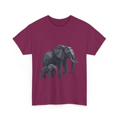 Geometric Elephant Tee - Minimalist Art Shirt, Nature Lover Gift, Animal Print T-Shirt, Unisex Cotton Tee, Eco-Friendly Wear