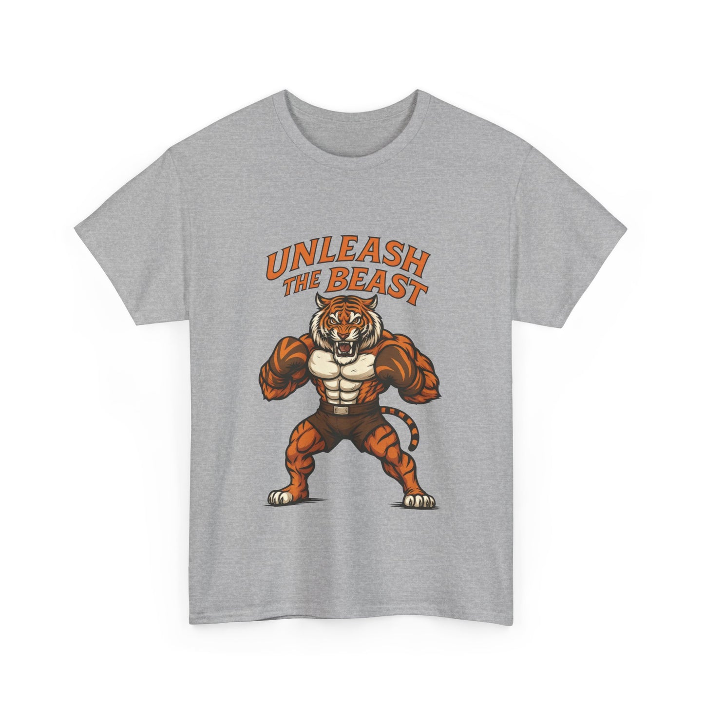 Unleash The Beast Tiger Gym Shirt, Mens Workout T-Shirt, Bodybuilding Motivation Tee, Fitness Muscle Tiger Graphic, Strong Beast Gym Top