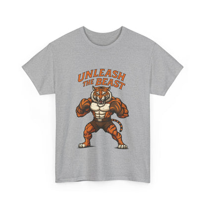 Unleash The Beast Tiger Gym Shirt, Mens Workout T-Shirt, Bodybuilding Motivation Tee, Fitness Muscle Tiger Graphic, Strong Beast Gym Top