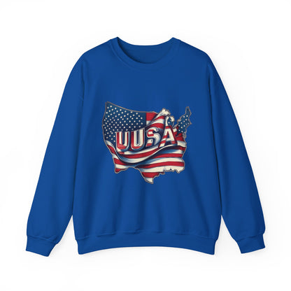 Patriotic USA Crewneck Sweatshirt, Unisex Sweatshirt, American Flag Apparel, Casual Comfort, Great for Independence Day and Holidays