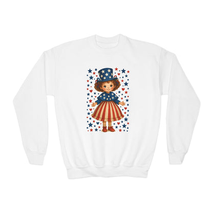 Youth Patriotic Crewneck Sweatshirt, Kids American Flag Sweatshirt, 4th of July, Independence Day Gift, Stars and Stripes