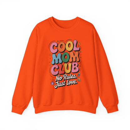 Cool Mom Club Sweatshirt, Gift for Moms, Mother's Day, No Rules Just Love, Retro Colorful Unisex Heavy Blend Crewneck