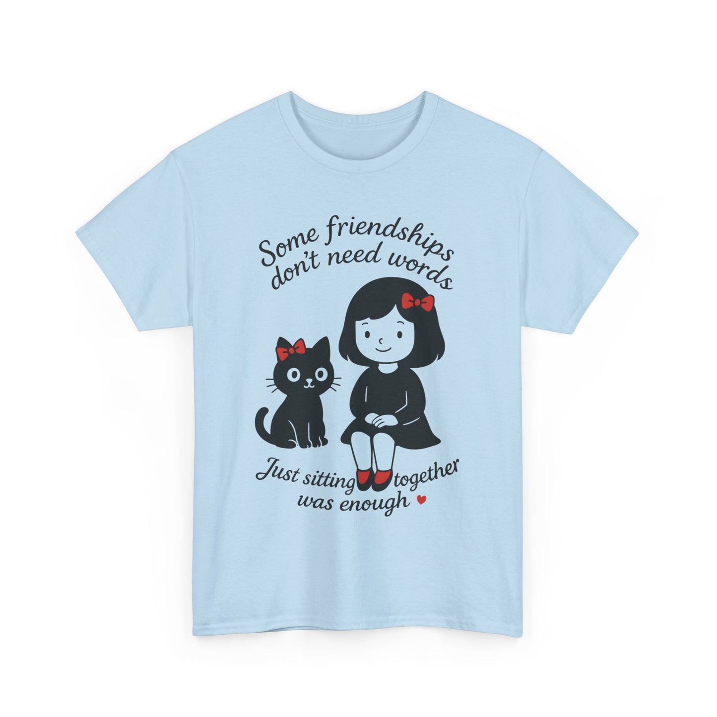 Cute Cat & Girl Graphic Tee, Playful Gift for Cat Lovers, Cat and Girl Design, Gift for Cat Owners, Women's Cotton T-Shirt