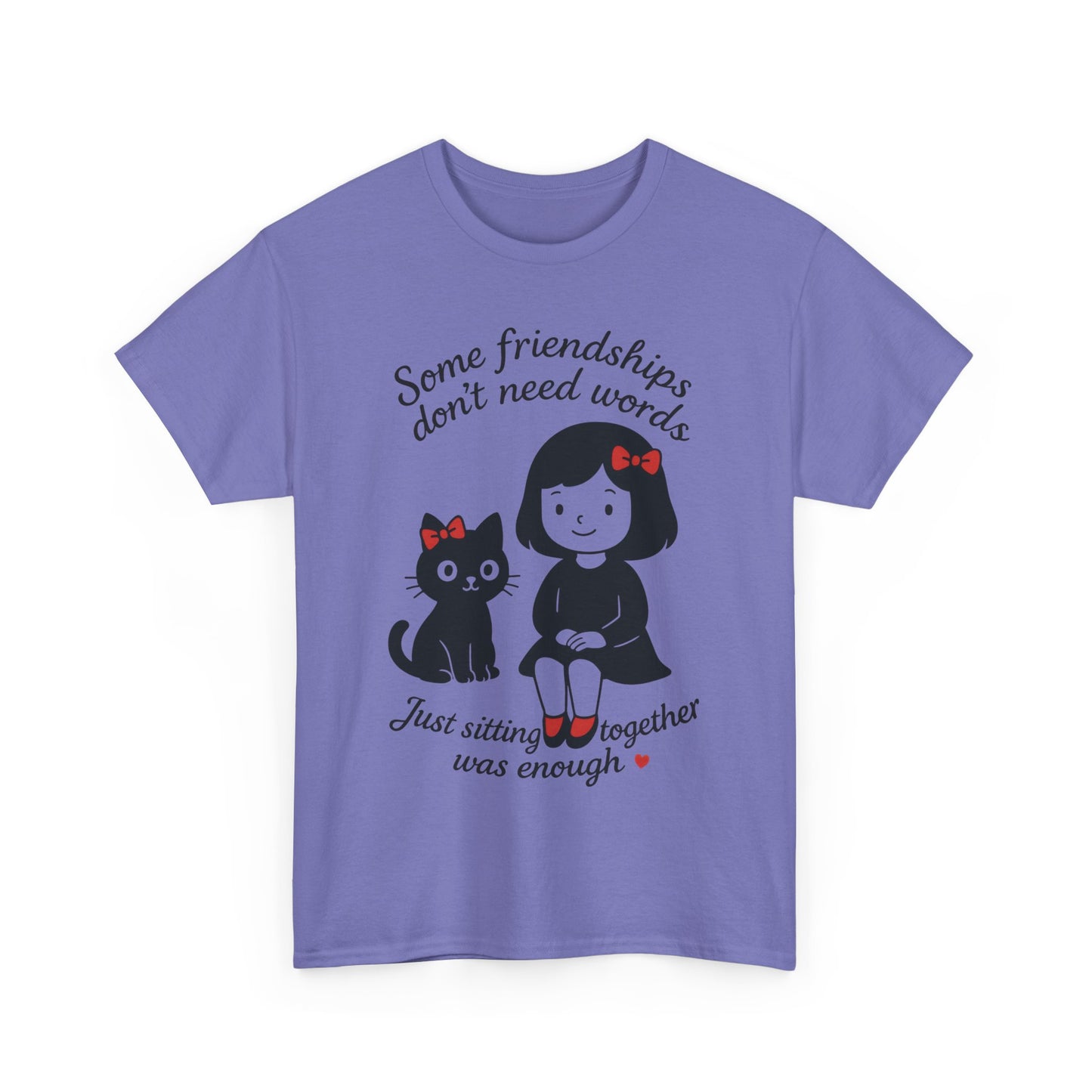Cute Cat & Girl Graphic Tee, Playful Gift for Cat Lovers, Cat and Girl Design, Gift for Cat Owners, Women's Cotton T-Shirt