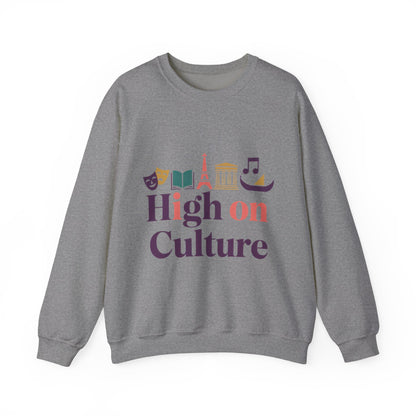 Womens Heavy Blend™ Crewneck Sweatshirt, High on Culture Womens Sweatshirt, Stylish Cultural Graphic Top