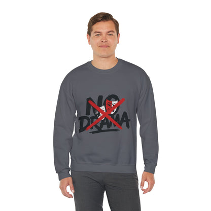 No Drama Mens Crewneck Sweatshirt, Casual Everyday Wear, Gift for Friends, Relaxed Vibes, Comfortable Fashion