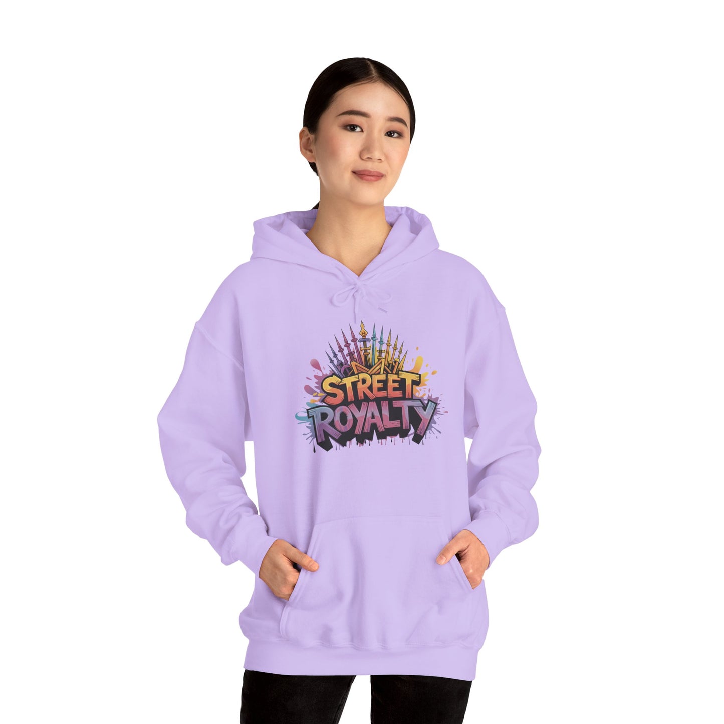 Street Royalty Women's Hoodie, Graffiti Crown Graphic Pullover, Urban Streetwear Sweatshirt for Girls