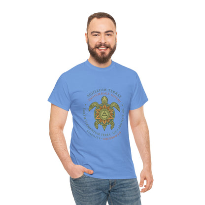 Earth Totem Turtle Unisex T-Shirt, Sigillum Terrae Symbol, Elemental Growth Unisex Tee, Spiritual UV Protection Shirt, Nature Symbol Gift