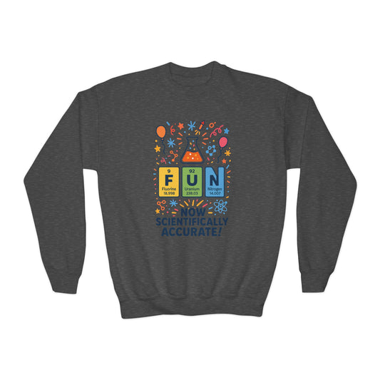 Youth Science Fun Sweatshirt, Perfect for STEM Lovers, Birthday Gift, Cozy Classroom Wear, Youth Crewneck