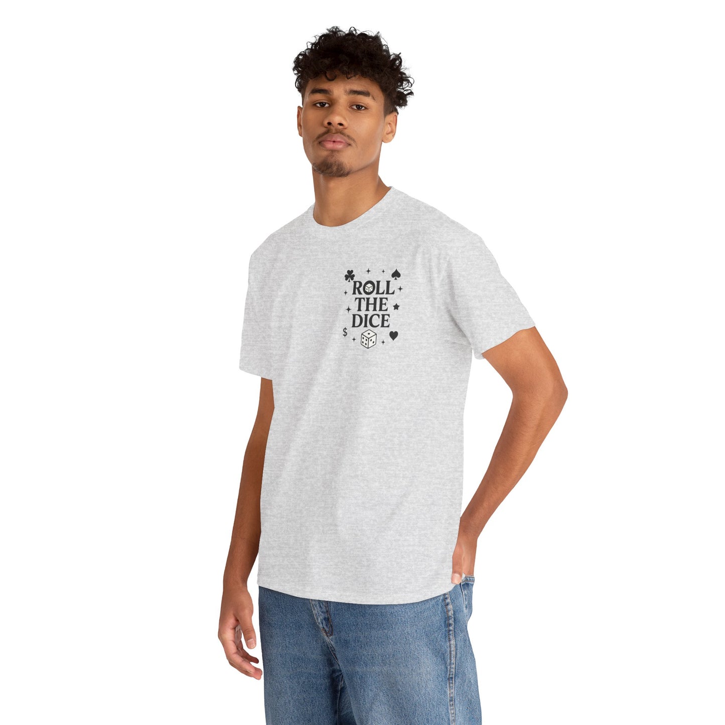 Queen of Luck Front & Back Print unisex T-Shirt, Roll the Dice Tee for Men, Vintage Gambling Shirt, Casino Gift, Poker Gift, Card Games Gift