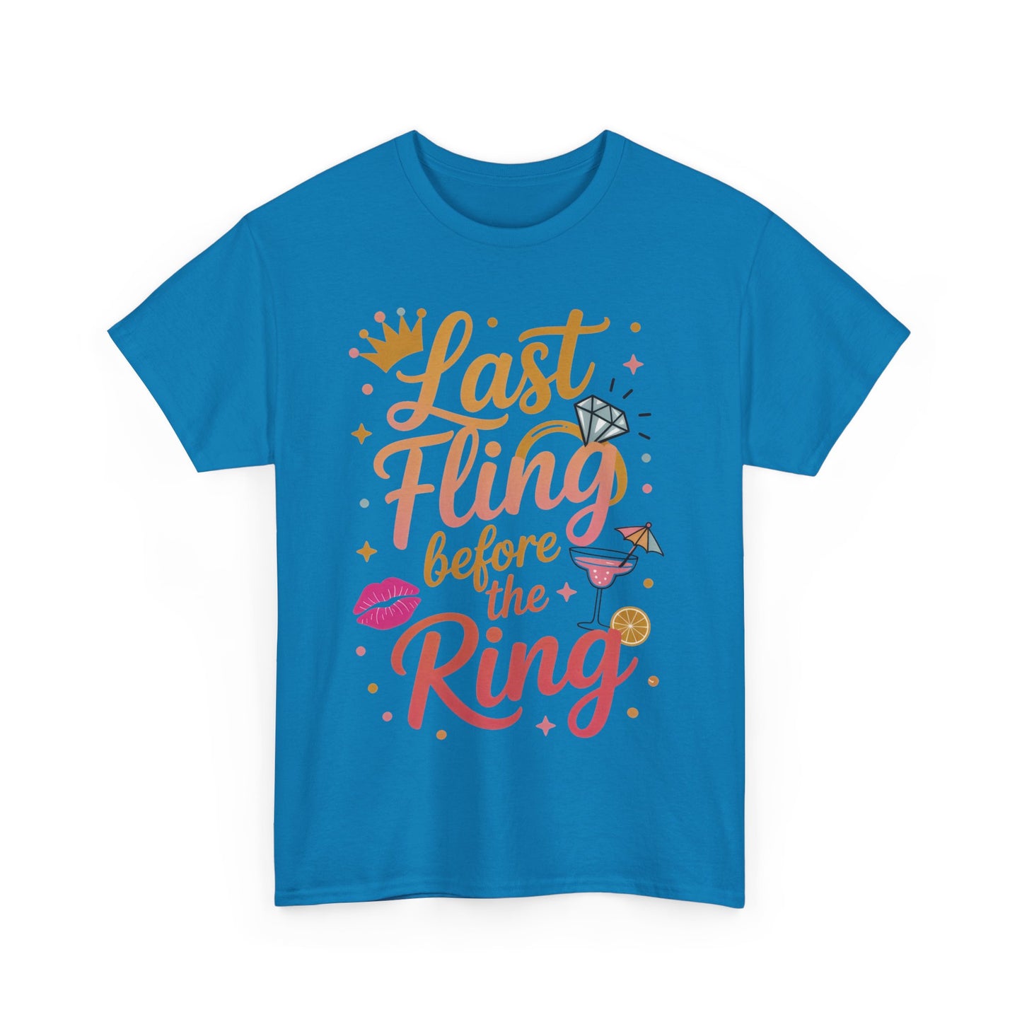 Last Fling Before the Ring T-Shirt, Bachelorette Party Tee, Bridesmaid Wedding Tee, Hen Party Matching Top, Bridal Shower, Bridesmaids Gift