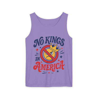 No Kings in America Tank Top - Funny Patriotic Anti Monarchy Sleeveless Shirt - USA Freedom Top, Unisex Summer Apparel, USA Independence Day