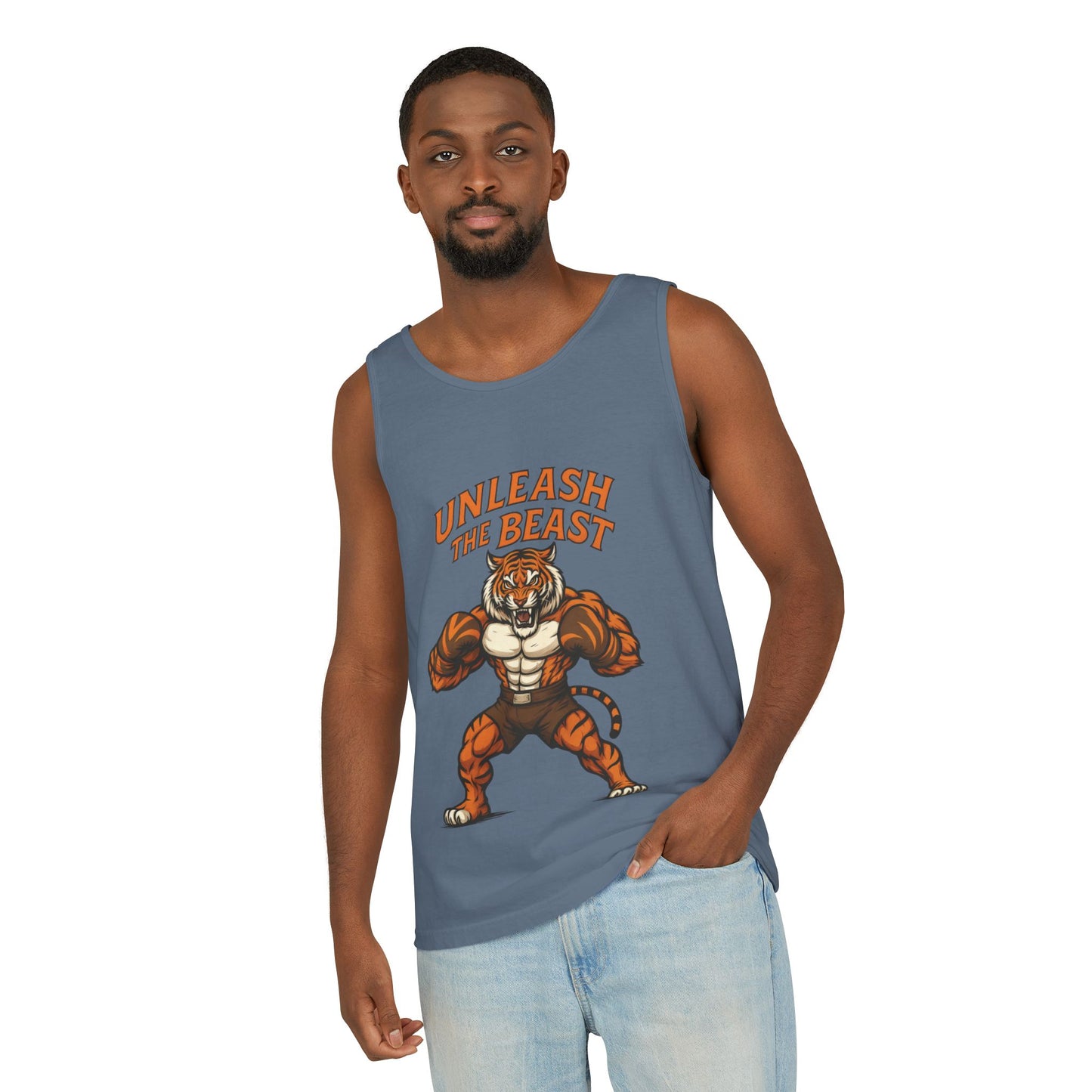 Unleash The Beast Tiger Gym Tank Top - Mens Workout Muscle Tank, Fitness Motivation Sleeveless Shirt, Bodybuilding Top, Strong Beast Gym Top