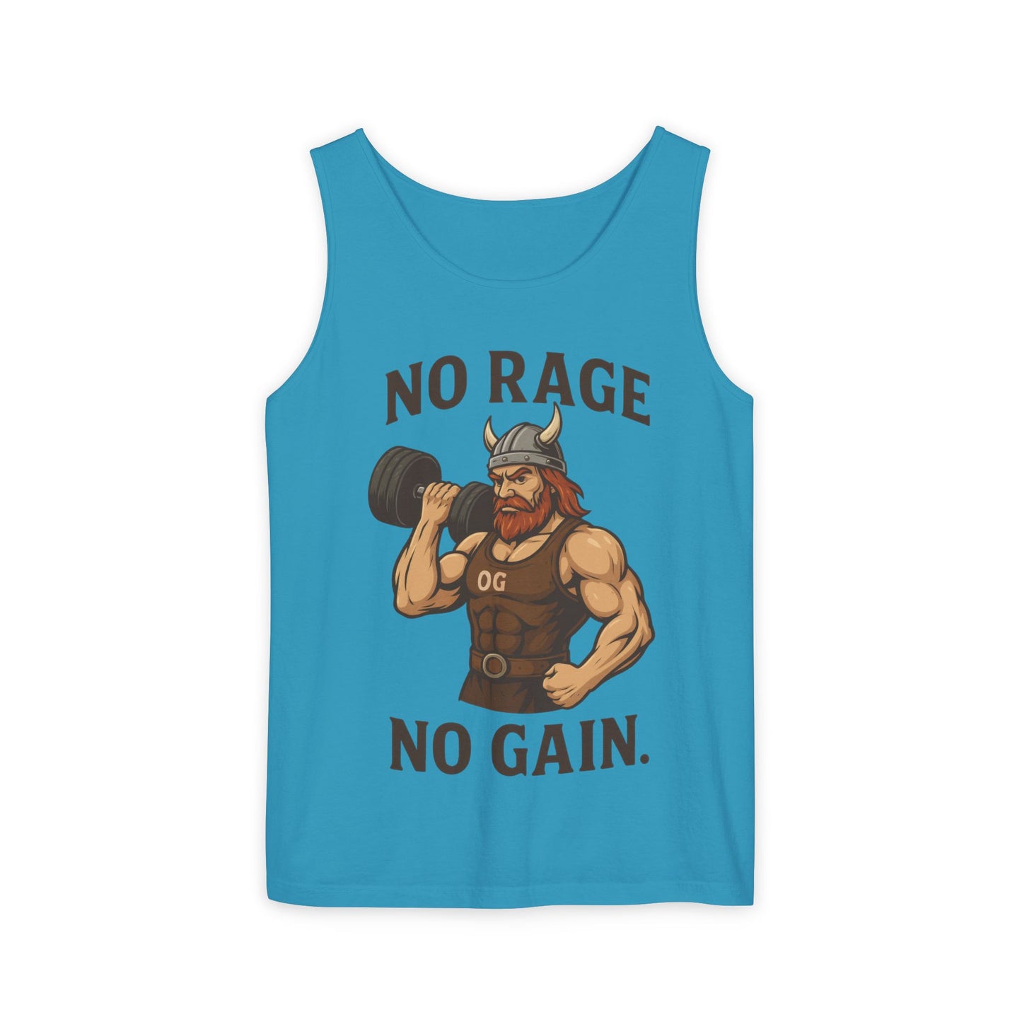 No Rage No Gain Viking Gym Tank Top, Funny Muscle Workout Tee, Barbarian Fitness Tank for Men, Gym Wear, Workout Gear, Casual Summer Outfit