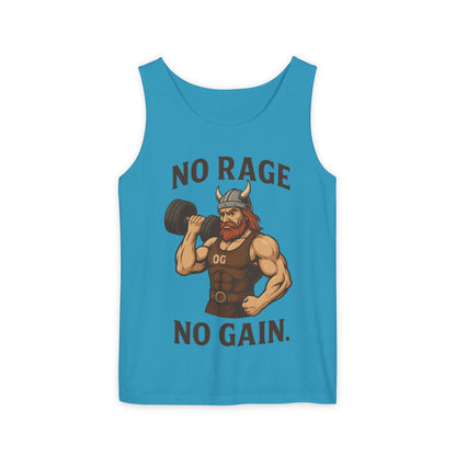 No Rage No Gain Viking Gym Tank Top, Funny Muscle Workout Tee, Barbarian Fitness Tank for Men, Gym Wear, Workout Gear, Casual Summer Outfit