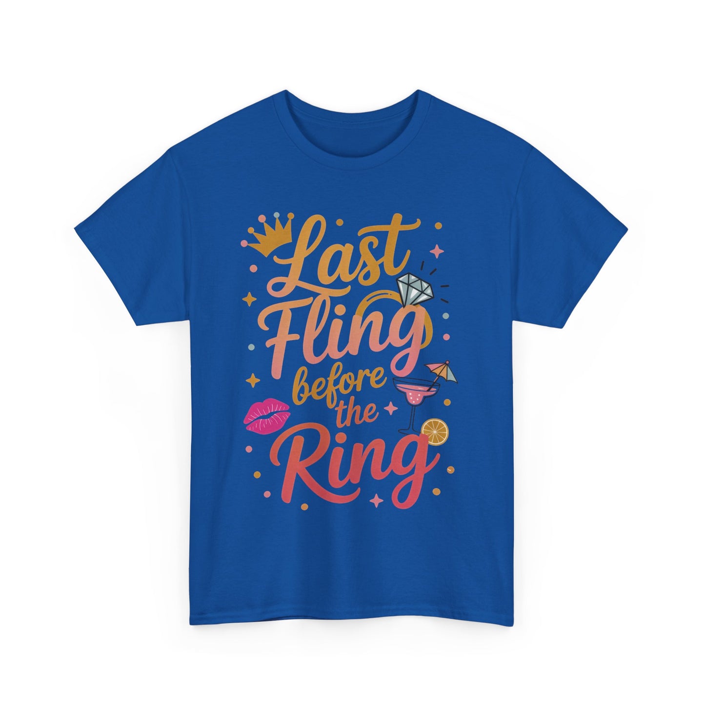 Last Fling Before the Ring T-Shirt, Bachelorette Party Tee, Bridesmaid Wedding Tee, Hen Party Matching Top, Bridal Shower, Bridesmaids Gift