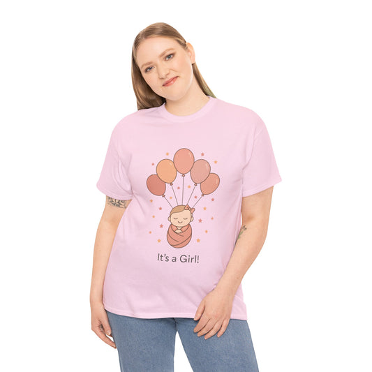 Its a Girl Maternity T-Shirt, Baby Girl Pregnancy Announcement Shirt,Mom To Be Gift, Gender Reveal Tee, Baby Shower Top, Gender Reveal Party