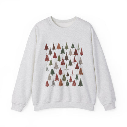 Minimal Christmas Tree Sweatshirt, Rustic Holiday Pullover