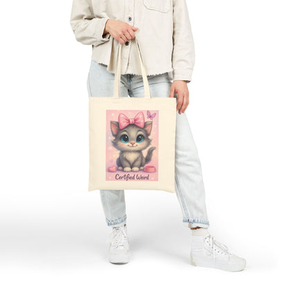 Certified Weird Cat Tote Bag, Cute Canvas Bag, Funny Gift for Cat Lovers, Everyday Shopper, Eco-Friendly Bag