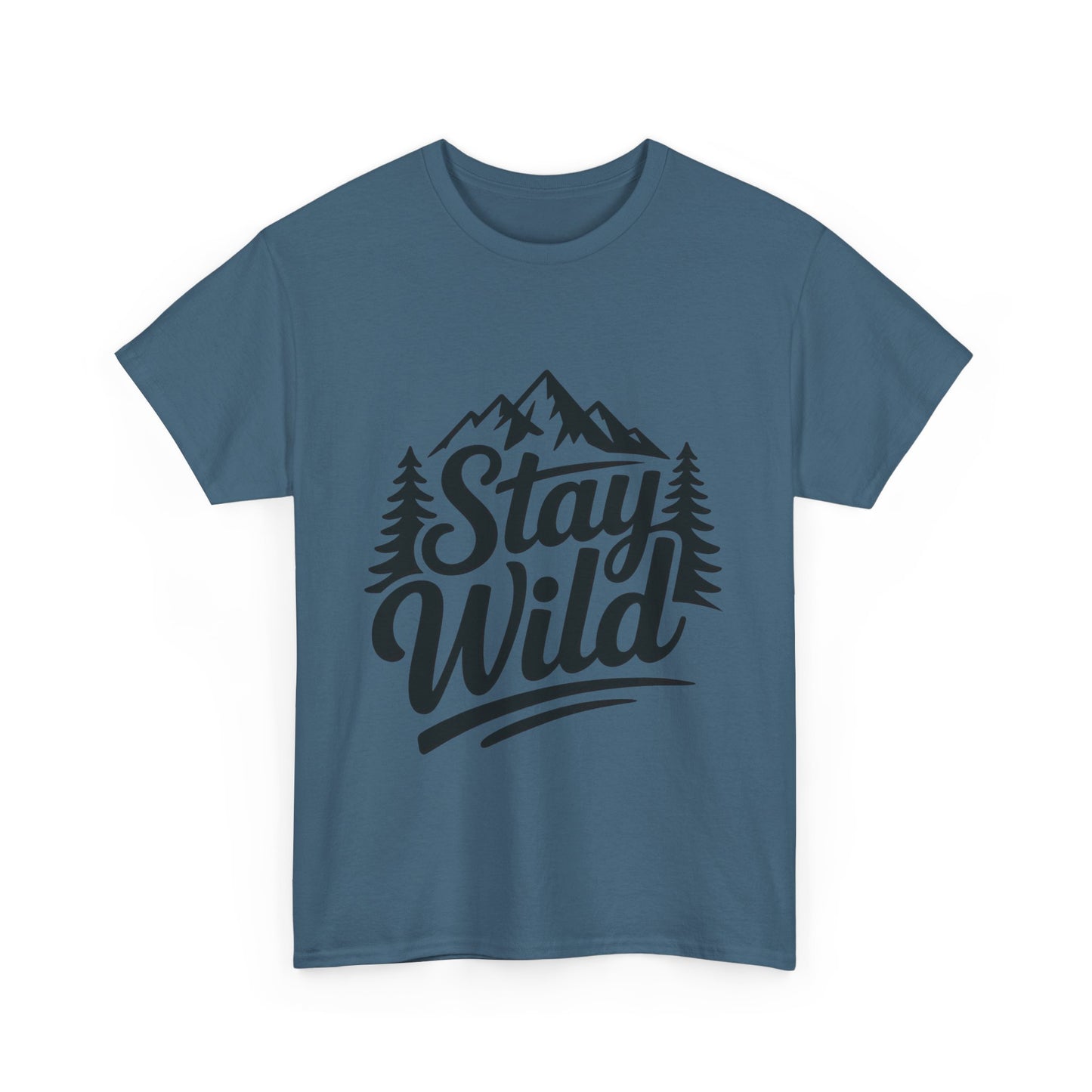 Stay Wild Adventure Tee, Unisex Heavy Cotton Tee for Nature Lovers, Camping, Hiking, Gifts for Outdoorsy Friends, Nature Graphic Tee