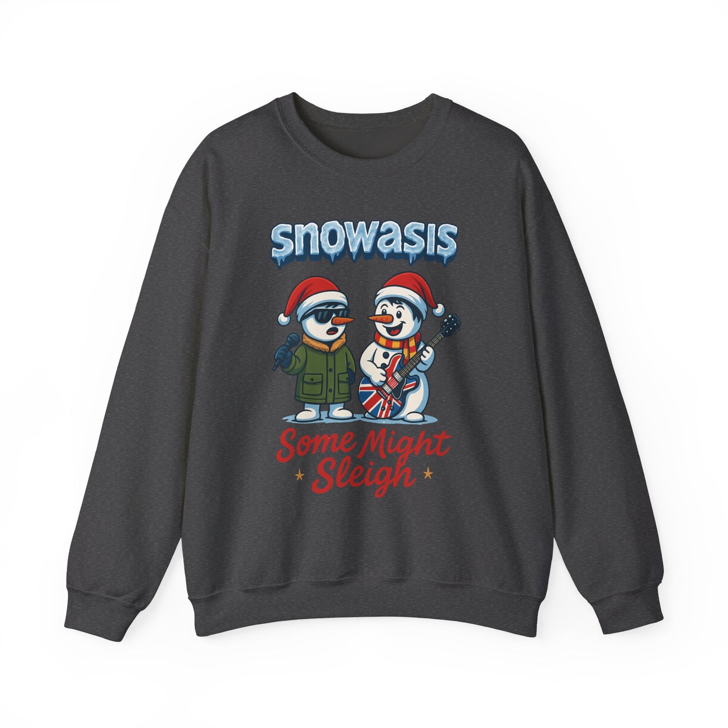 Snowasis Some Might Sleigh Men's Christmas Sweatshirt, Funny Rock Holiday Sweater