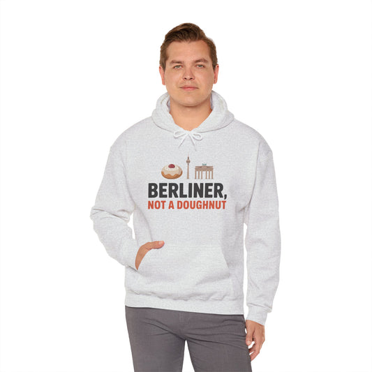 Mens Heavy Blend™ Hooded Sweatshirt, Berliner Not a Doughnut Funny Berlin Hoodie for Men