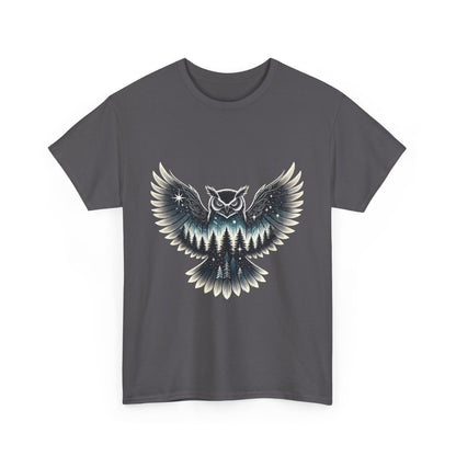 Mystical Owl Graphic Tee, Wildlife Lover Gift, Nature Shirt, Festival Wear, Boho Style, Night Bird Graphic T-Shirt