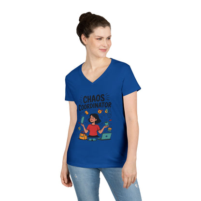 Chaos Coordinator Ladies' V-Neck T-Shirt, Funny Mom Shirt, Multitasking Mom Gift, Busy Mom Life Tee, Cute Mother's Day Gift for Mom
