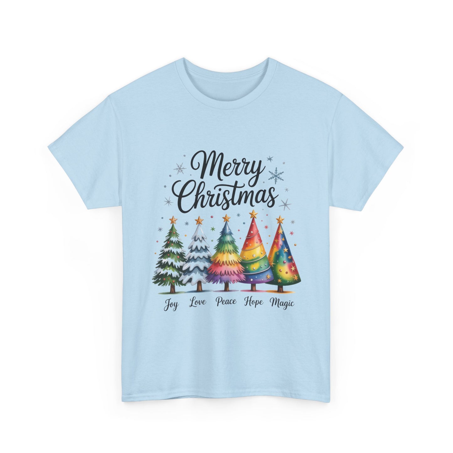 Merry Christmas Women's T-Shirt, Joy Love Peace Hope Magic Holiday Tee