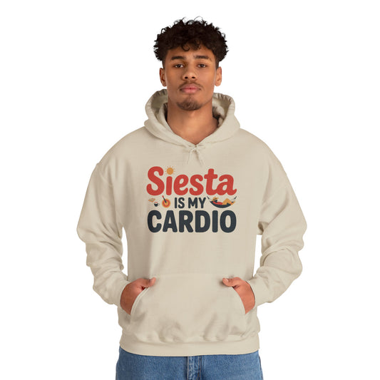Mens Heavy Blend™ Hooded Sweatshirt, Siesta Is My Cardio Funny Mens Hoodie Spain Humor Gift