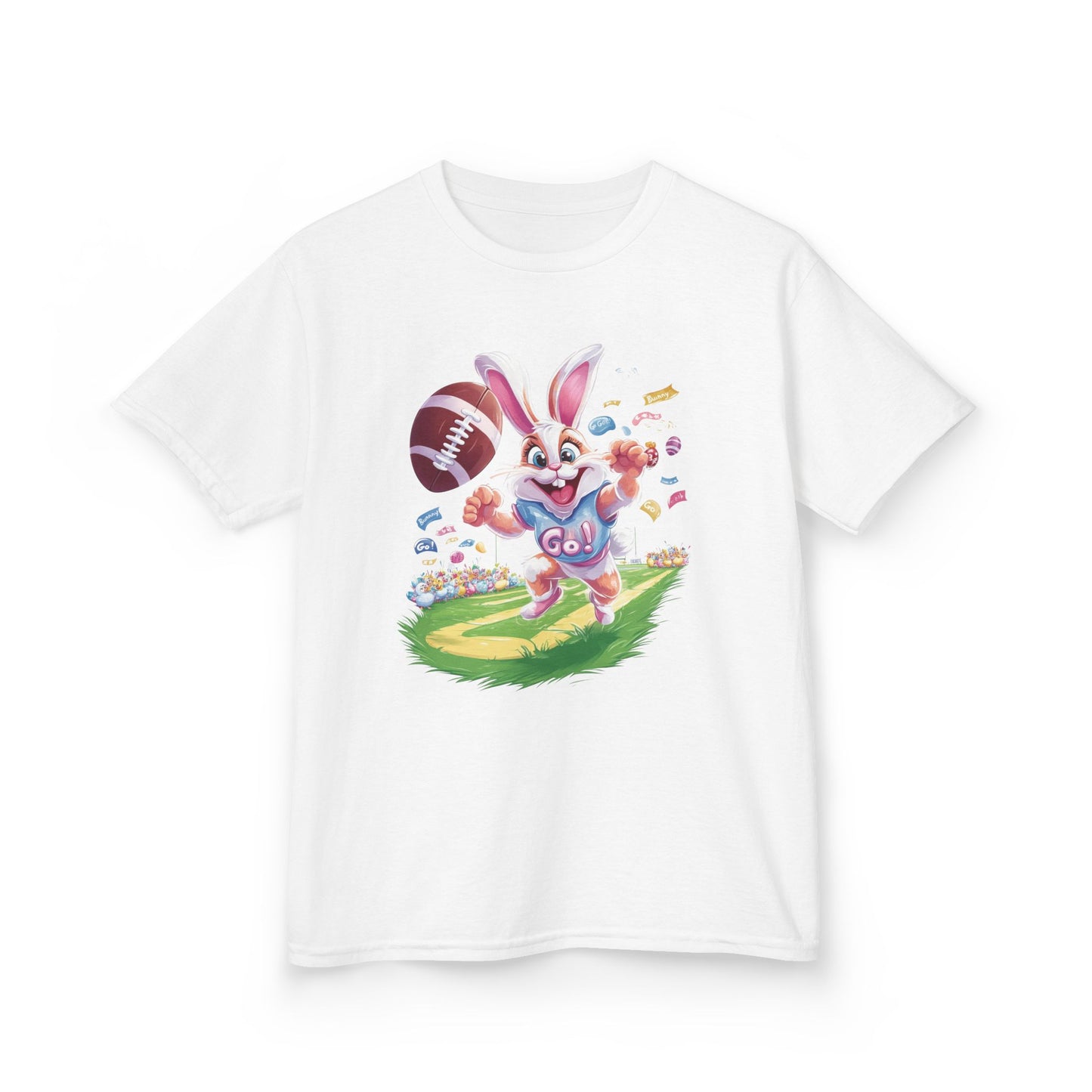 Touchdown Bunny Kids T-Shirt - Cute Easter Football Shirt for Kids, Fun Spring Outfit, Sports Bunny Tee Gift for Little Athletes Easter Gift
