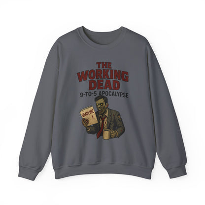 Men's The Working Dead 9-to-5 Apocalypse Sweatshirt, Funny Office Zombie Horror Pullover, Halloween Zombie Work Top