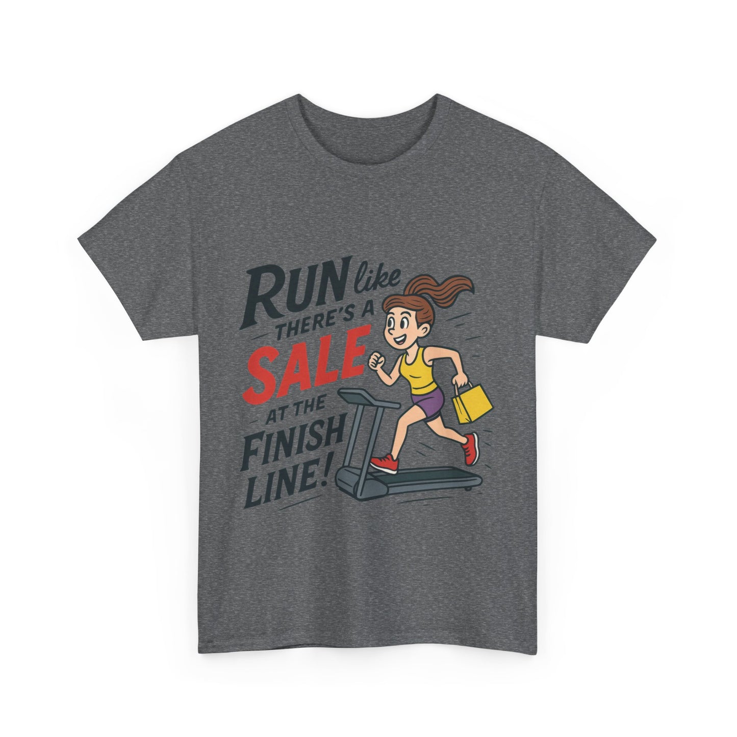 Motivational Fitness Tee, Workout Shirt, Funny Exercise Gym Top, Funny Shopping Tee, Treadmill Runner Shirt for Her,  run for sale tee