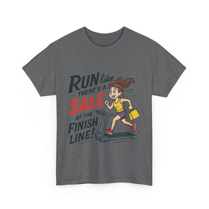 Motivational Fitness Tee, Workout Shirt, Funny Exercise Gym Top, Funny Shopping Tee, Treadmill Runner Shirt for Her,  run for sale tee