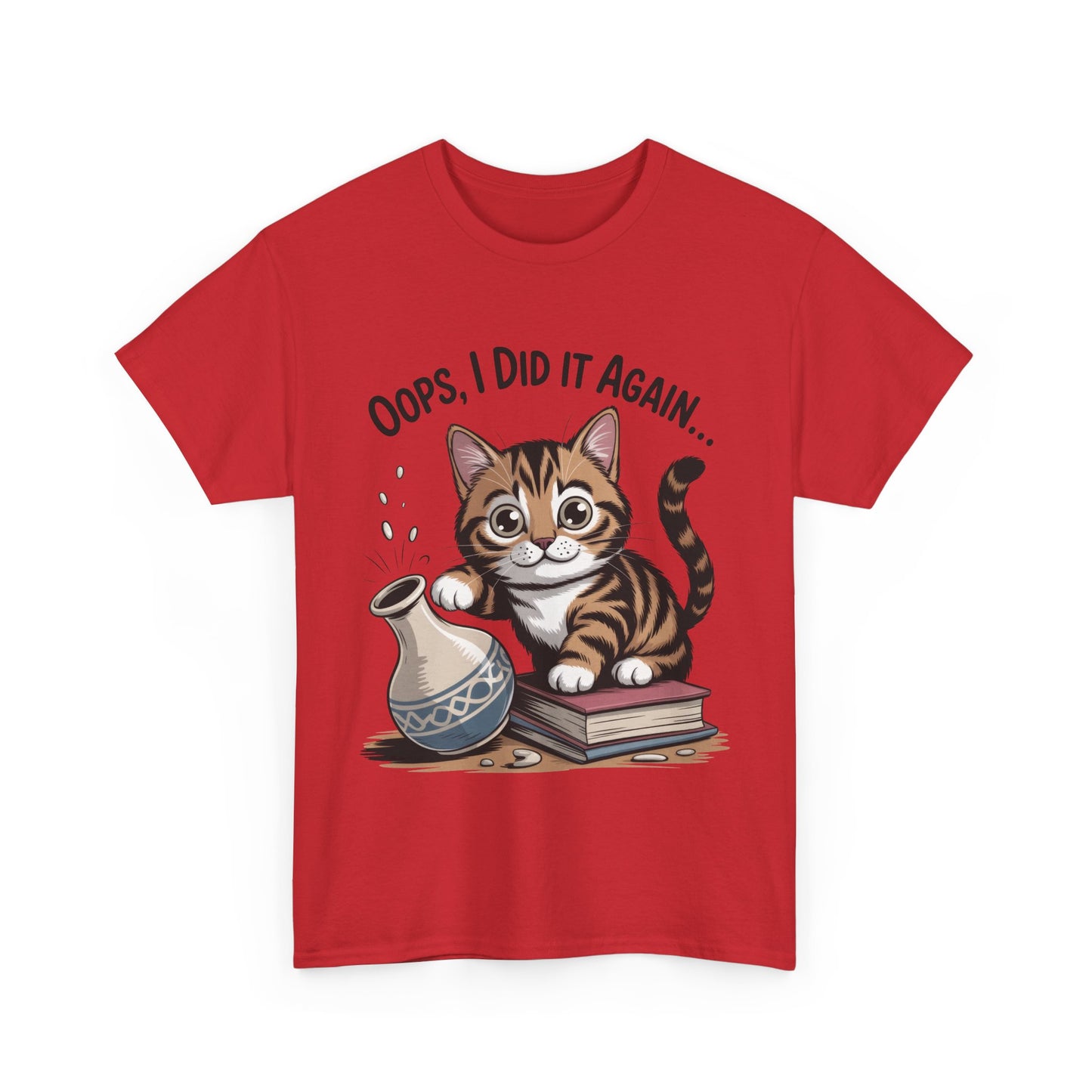Playful Cat Women's Tee, Funny Oops I Did It Again Design, Cat Lover Gift, Casual Wear, Birthday Gift, Pet Lover Tee, Women's Gift