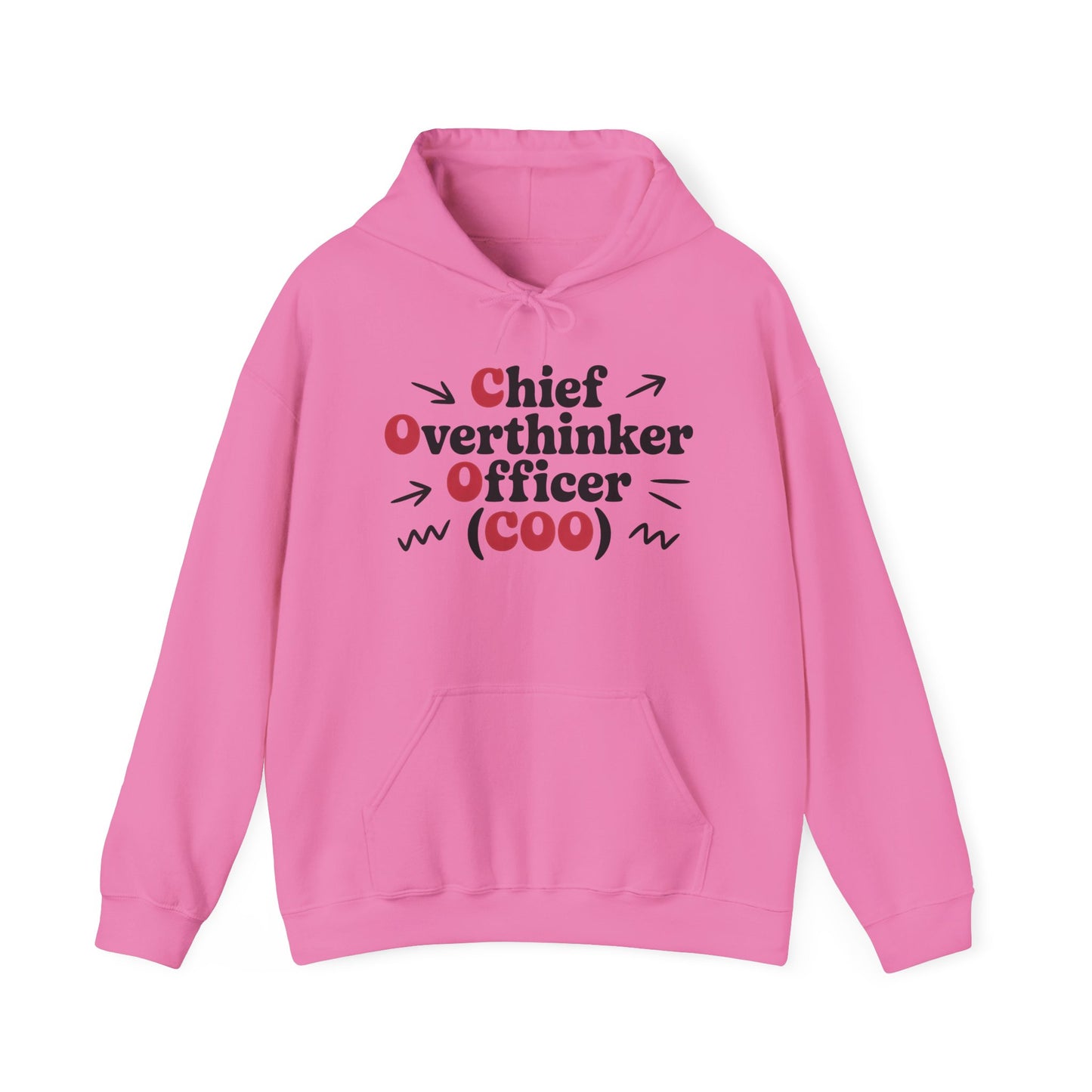 Chief Overthinker Officer Women's Hoodie, Funny COO Graphic Pullover, Sarcastic Office Humor Gift, Women's Heavy Blend™ Hooded Sweatshirt