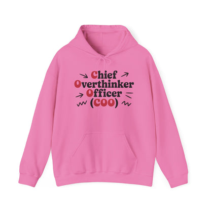 Chief Overthinker Officer Women's Hoodie, Funny COO Graphic Pullover, Sarcastic Office Humor Gift, Women's Heavy Blend™ Hooded Sweatshirt