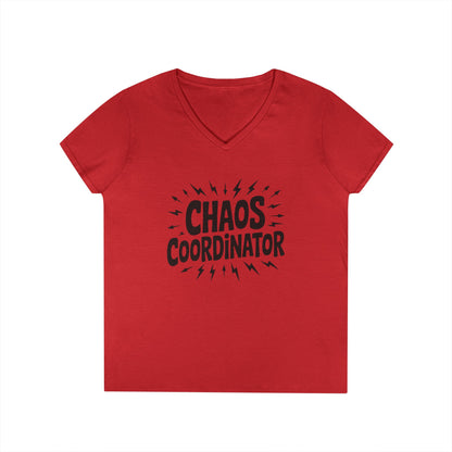 Chaos Coordinator Ladies' V-Neck T-Shirt, Funny Gift for Moms, Mother's Day Gift, Teacher Shirt, Casual Graphic Tee, Women's Gift Idea