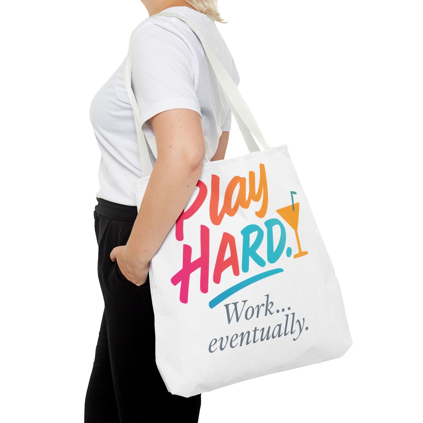 Play Hard Tote Bag - Fun, Stylish, Tote for Work & Play, Summer, Gift, Beach Bag, Everyday Carry, Beach Weekender Bag, large canvas bag