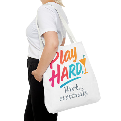 Play Hard Tote Bag - Fun, Stylish, Tote for Work & Play, Summer, Gift, Beach Bag, Everyday Carry, Beach Weekender Bag, large canvas bag