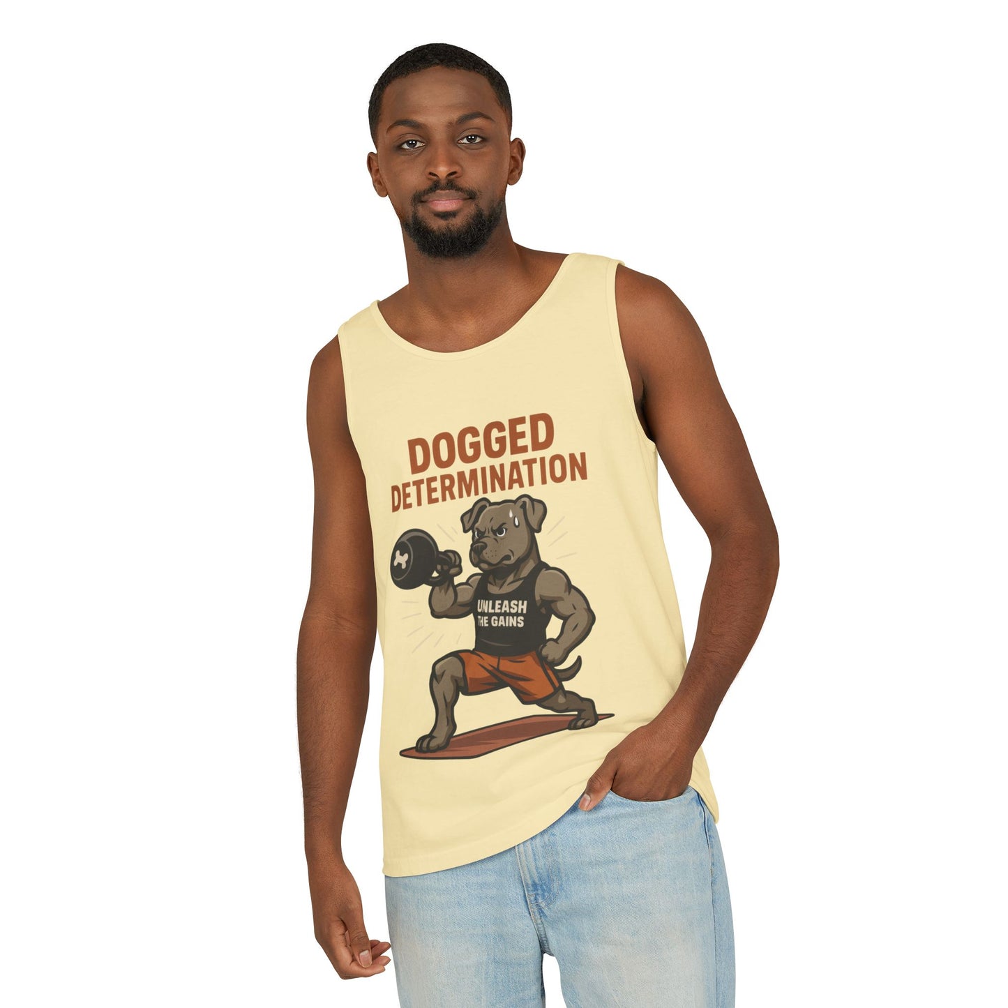 Funny Gym Dog Tank Top for Men, Workout Bulldog Graphic Tee, Fitness Motivation Shirt, Dog Lover Gift, Gym Wear, Fitness Tank Top