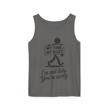 My Time, My Rules Men's Tank Top, Fun Casual Wear for Any Occasion, Relaxed Vibe, Time Management Humor, Self love t shirt