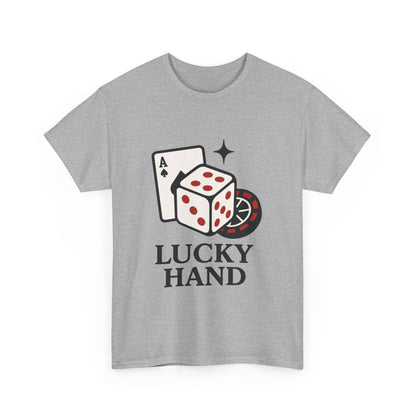 Lucky Hand Unisex Heavy Cotton Tee, Gambling Shirt, Casino Wear, Good Luck Gift, Poker T-Shirt, Casual Vintage Style