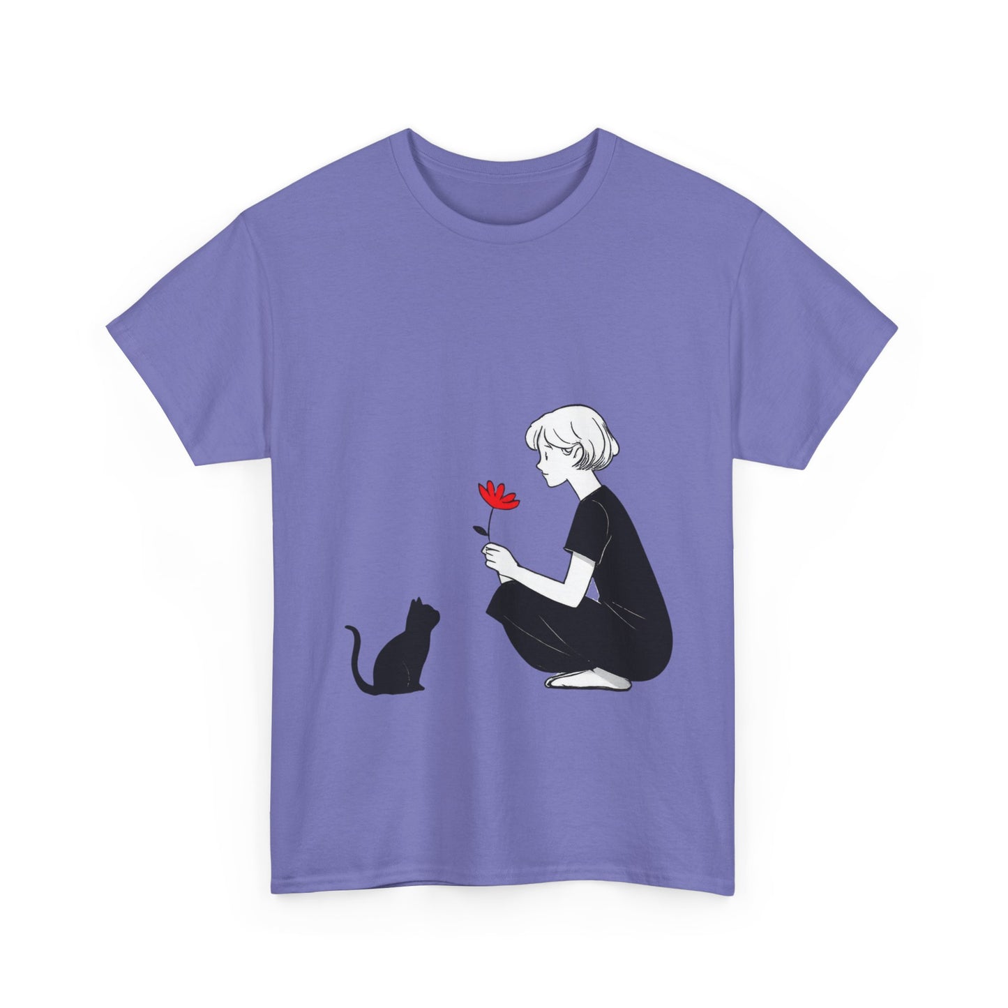 Cat Lover's Heavy Cotton Tee, Cute Cat Shirt, Pet Owner Gift, Animal Lover Apparel, Birthday Gift for Her, Women's Cotton T-Shirt, Cat Lover