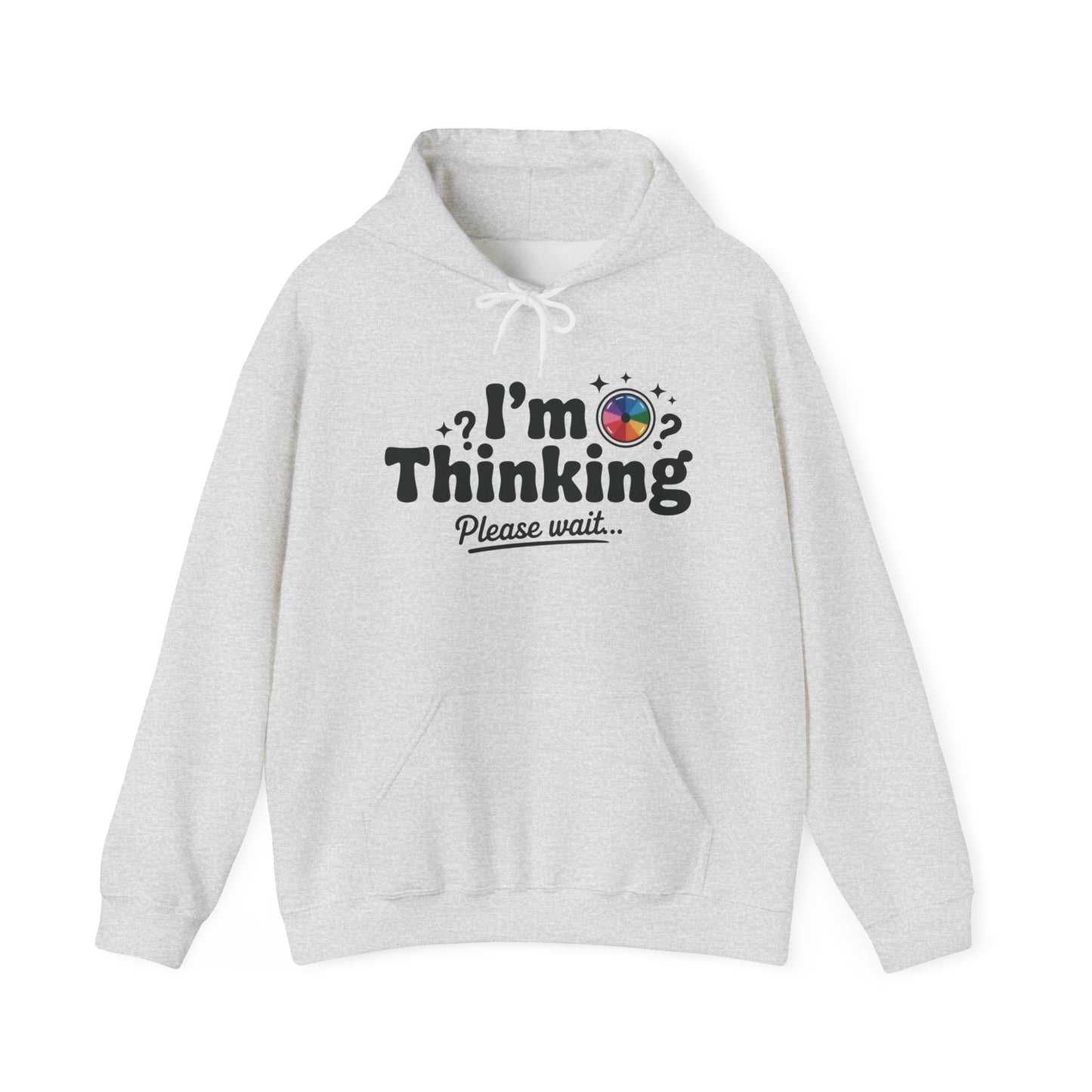 Funny - Im Thinking Please Wait - Mens Hoodie, Cute Geeky Gift for Introverts, Programmers, Designers, Fun Humor Hoodie, Gift for Adults