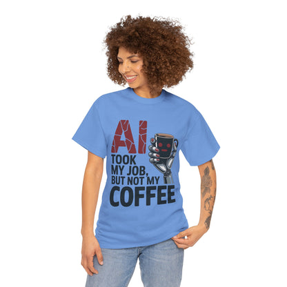 Women's AI Coffee T-Shirt, Funny Robot Job Humor Tee, Geek Sarcastic Gift for Her, Sarcastic Work Shirt, Career Humor