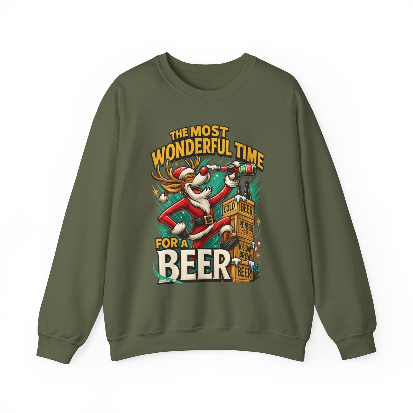 Funny Christmas Beer Sweatshirt, The Most Wonderful Time for a Beer