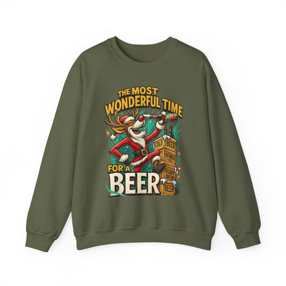 Funny Christmas Beer Sweatshirt, The Most Wonderful Time for a Beer